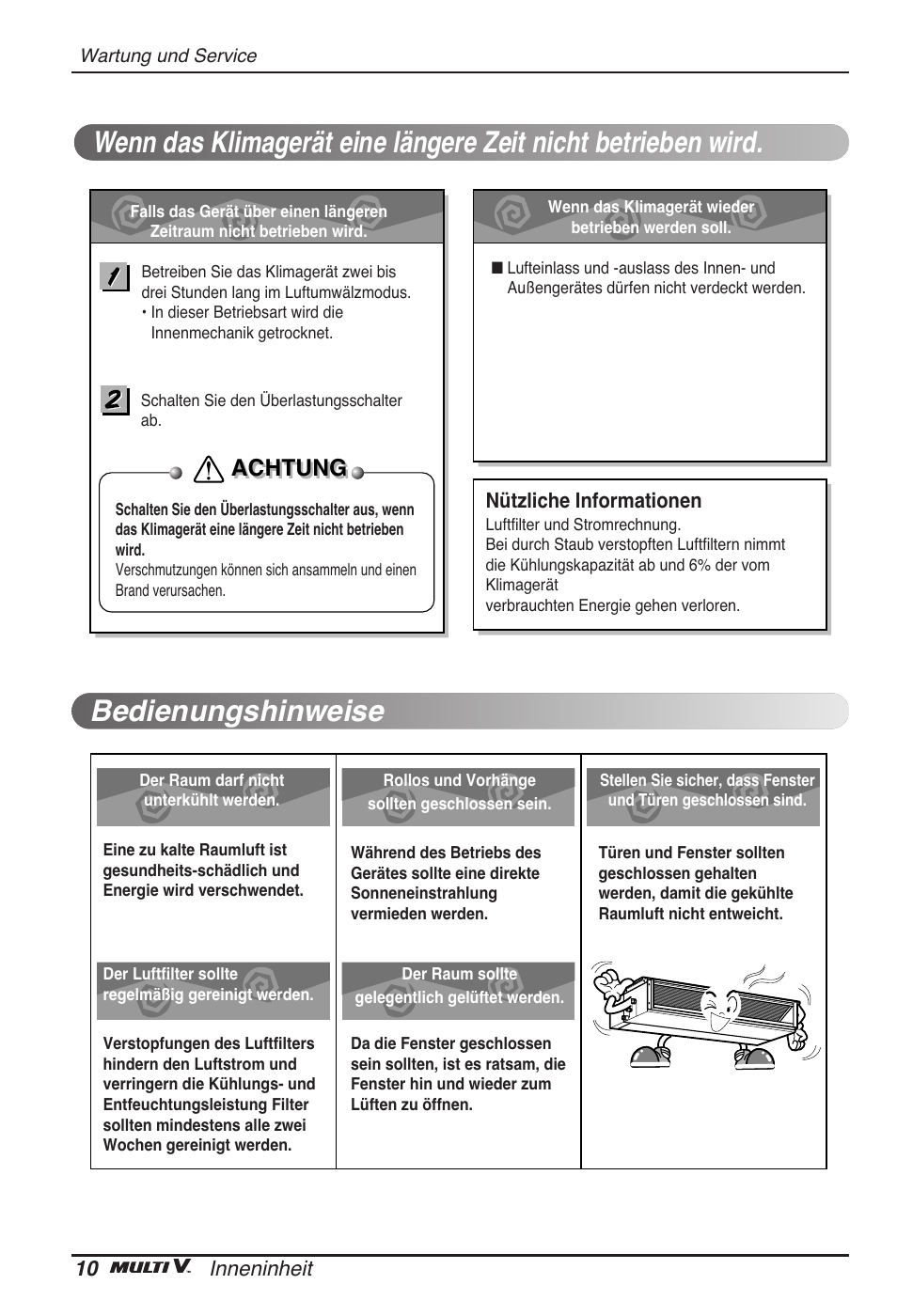 Achtung | LG ARNU12GB1G2 User Manual | Page 58 / 205