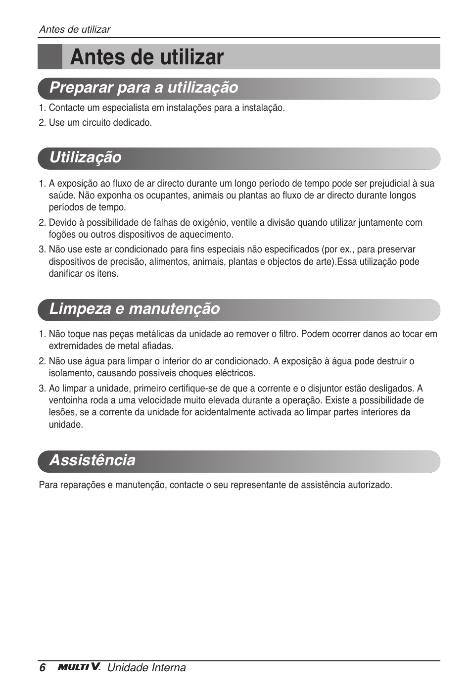 Antes de utilizar | LG ARNU12GB1G2 User Manual | Page 78 / 205