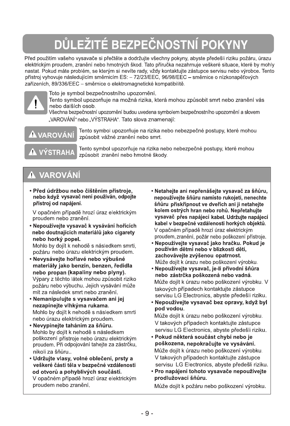 LG V-CR583STQC User Manual | Page 10 / 34