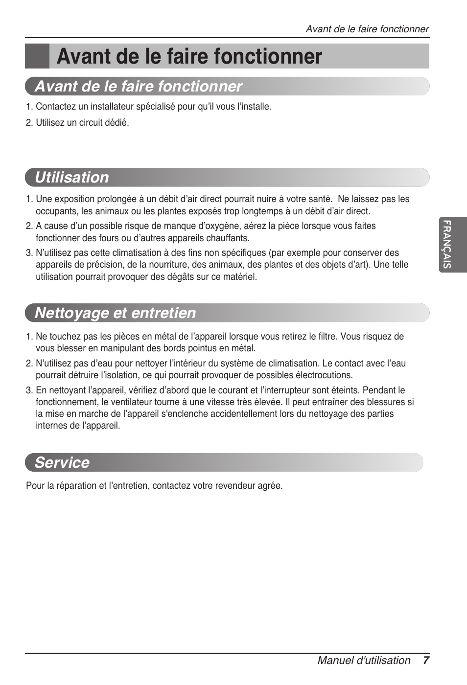 Avant de le faire fonctionner | LG MT11AH User Manual | Page 115 / 685