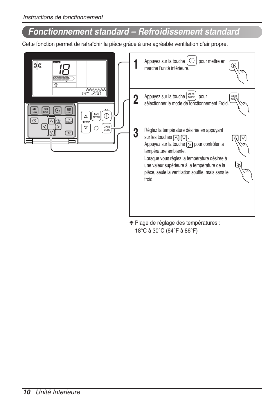 Fonctionnement standard – refroidissement standard | LG MT11AH User Manual | Page 118 / 685