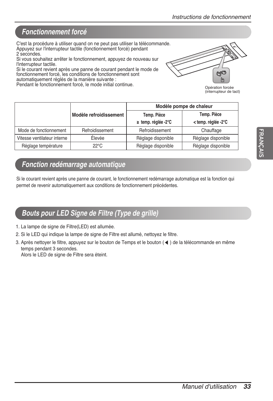 Manuel d'utilisation 33 français | LG MT11AH User Manual | Page 141 / 685