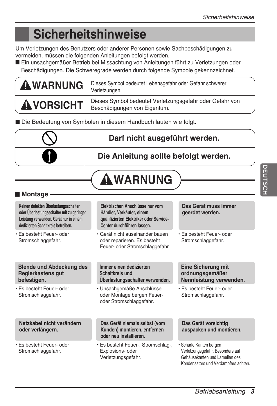 Sicherheitshinweise, Warnung, Warnung vorsicht | LG MT11AH User Manual | Page 147 / 685