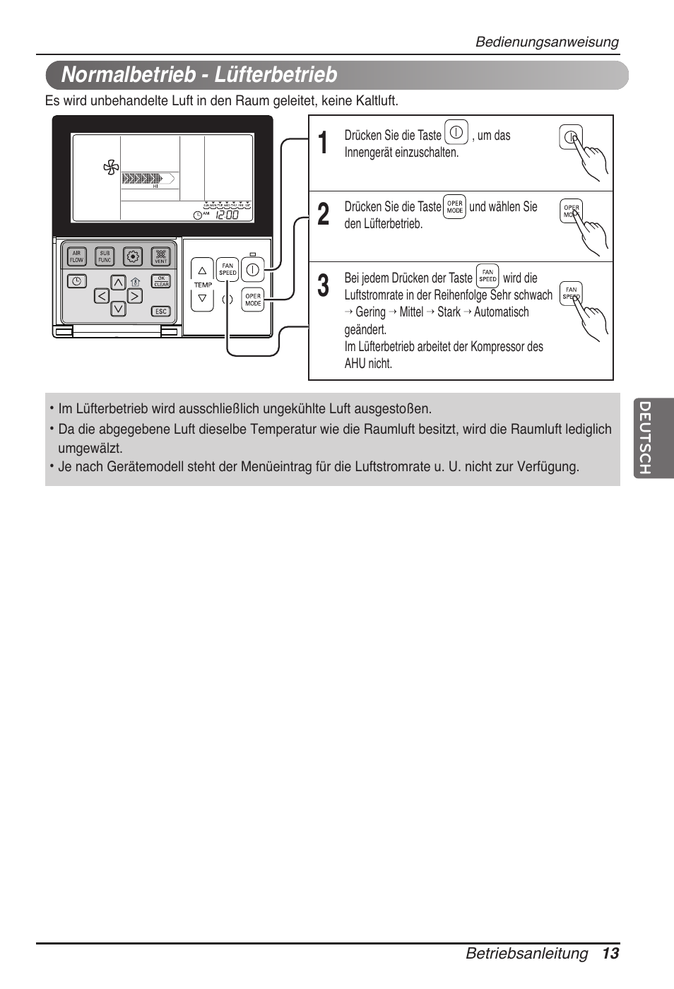 Normalbetrieb - lüfterbetrieb | LG MT11AH User Manual | Page 157 / 685