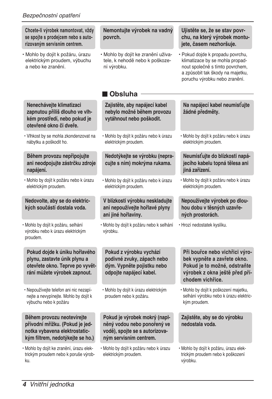 Obsluha, 4 vnitřní jednotka | LG MT11AH User Manual | Page 220 / 685