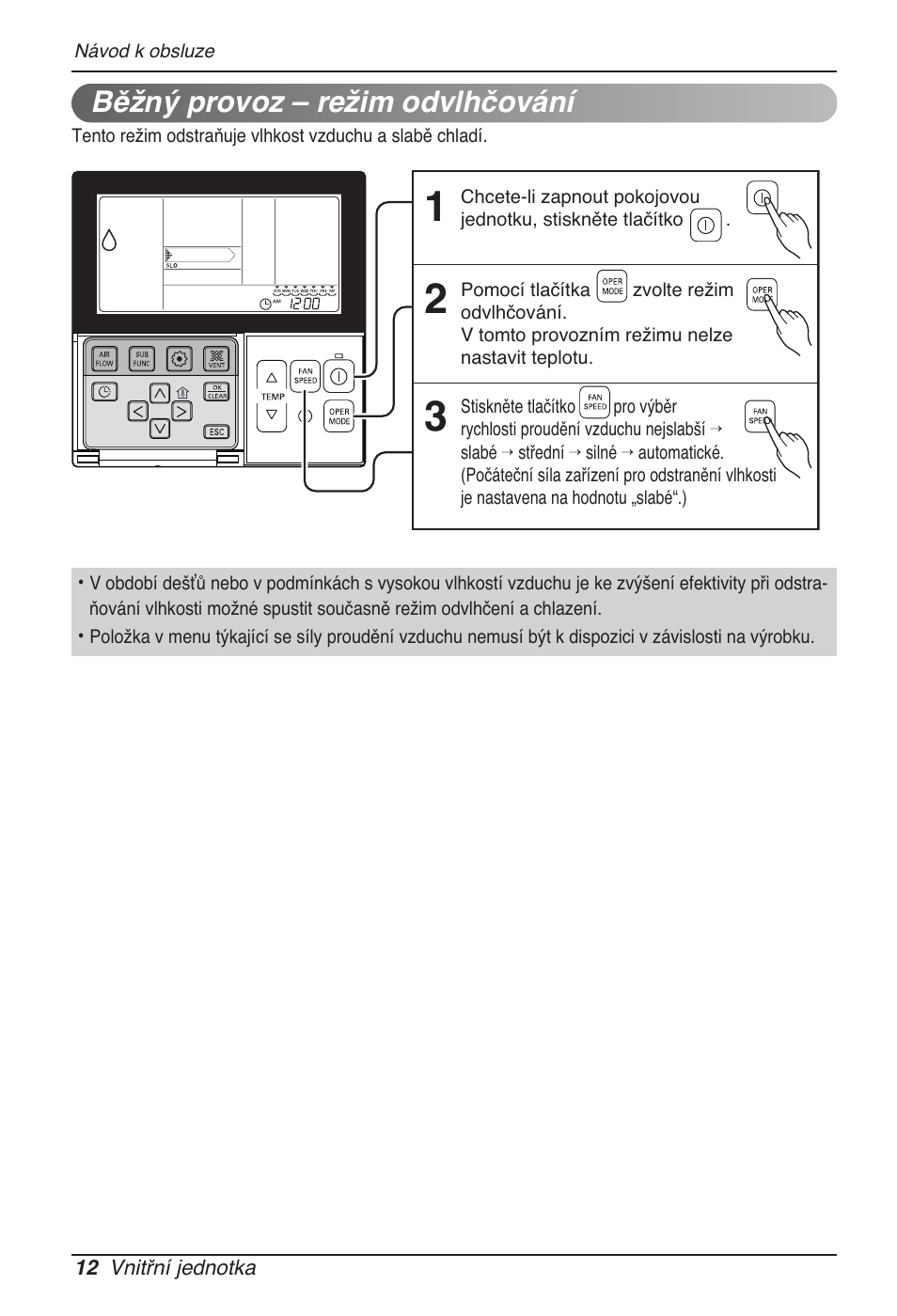 Běžný provoz – režim odvlhčování | LG MT11AH User Manual | Page 228 / 685