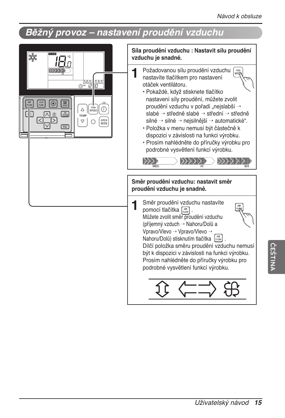 Běžný provoz – nastavení proudění vzduchu | LG MT11AH User Manual | Page 231 / 685