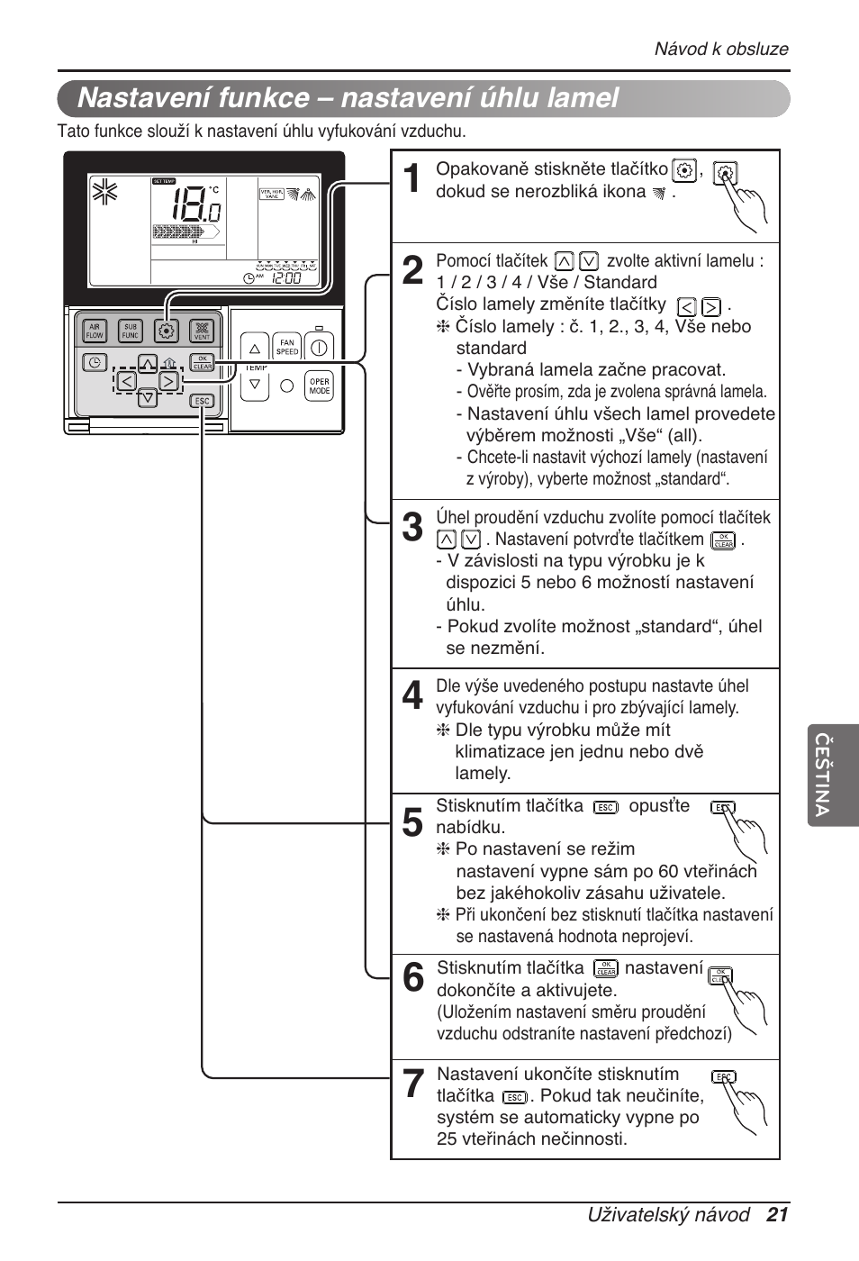 Nastavení funkce – nastavení úhlu lamel | LG MT11AH User Manual | Page 237 / 685