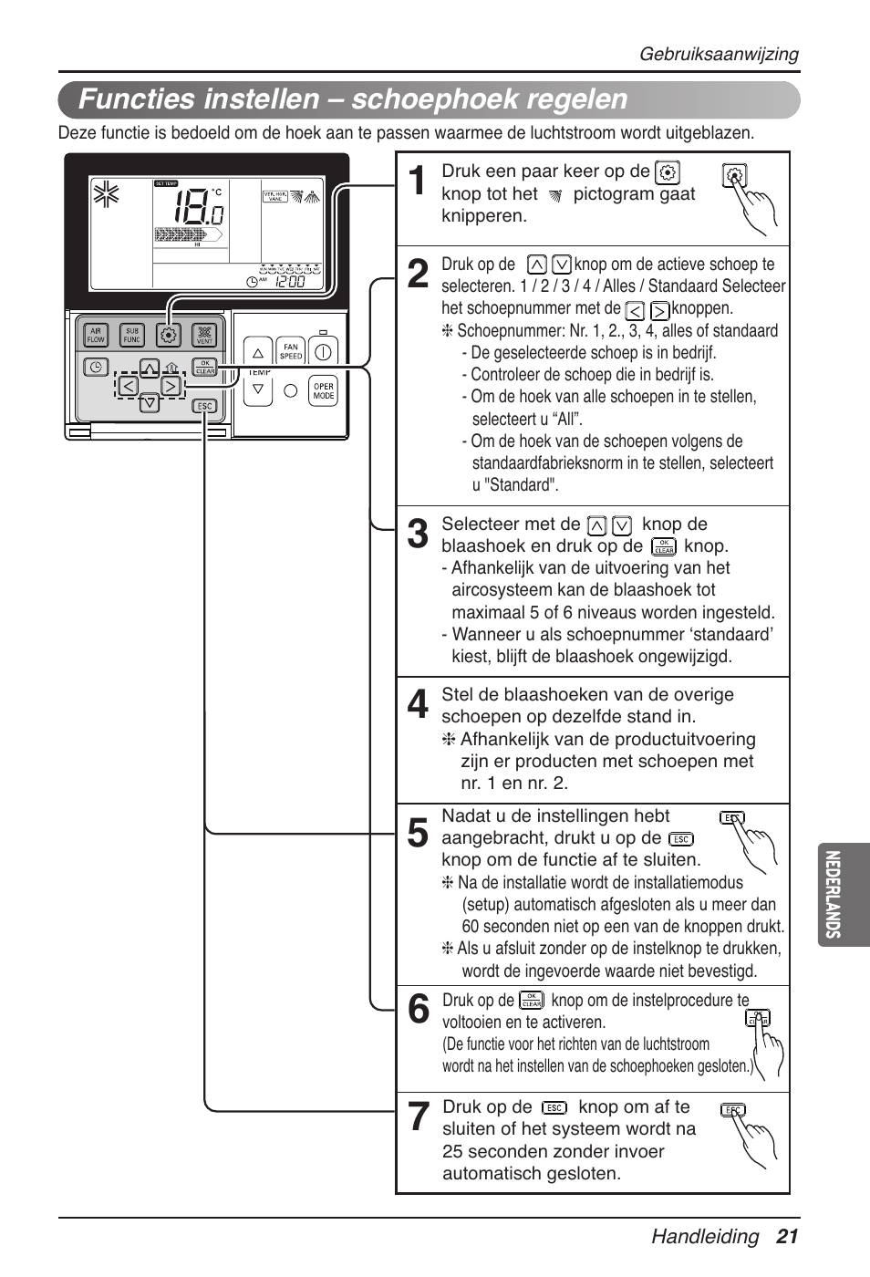 Functies instellen – schoephoek regelen | LG MT11AH User Manual | Page 273 / 685