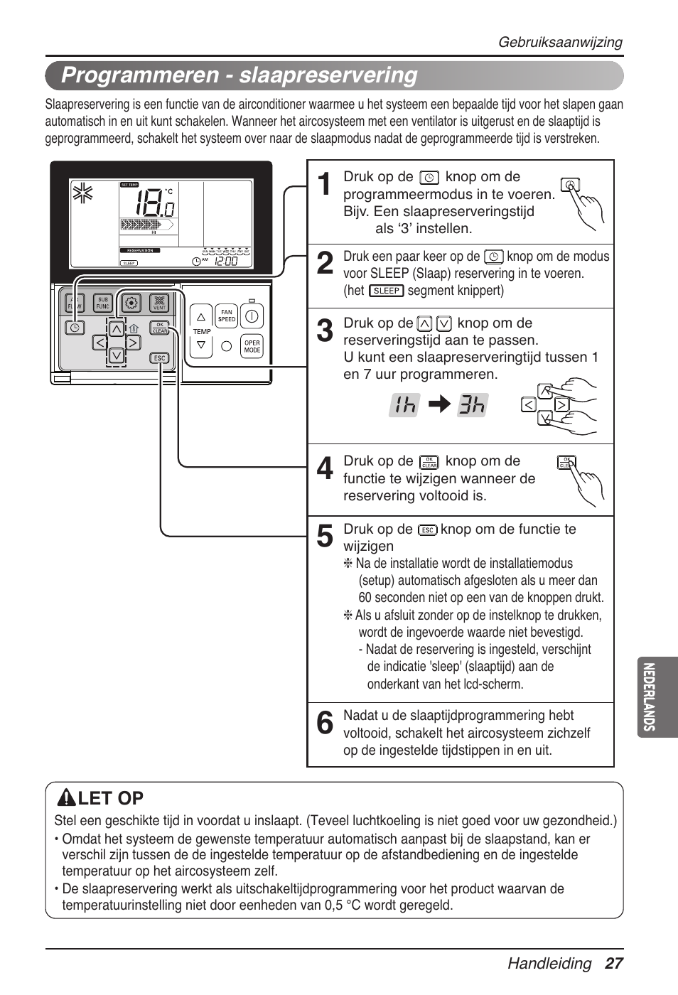 Programmeren - slaapreservering | LG MT11AH User Manual | Page 279 / 685