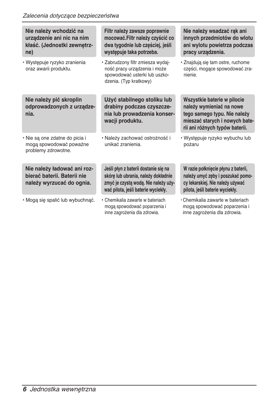 6 jednostka wewnętrzna | LG MT11AH User Manual | Page 294 / 685