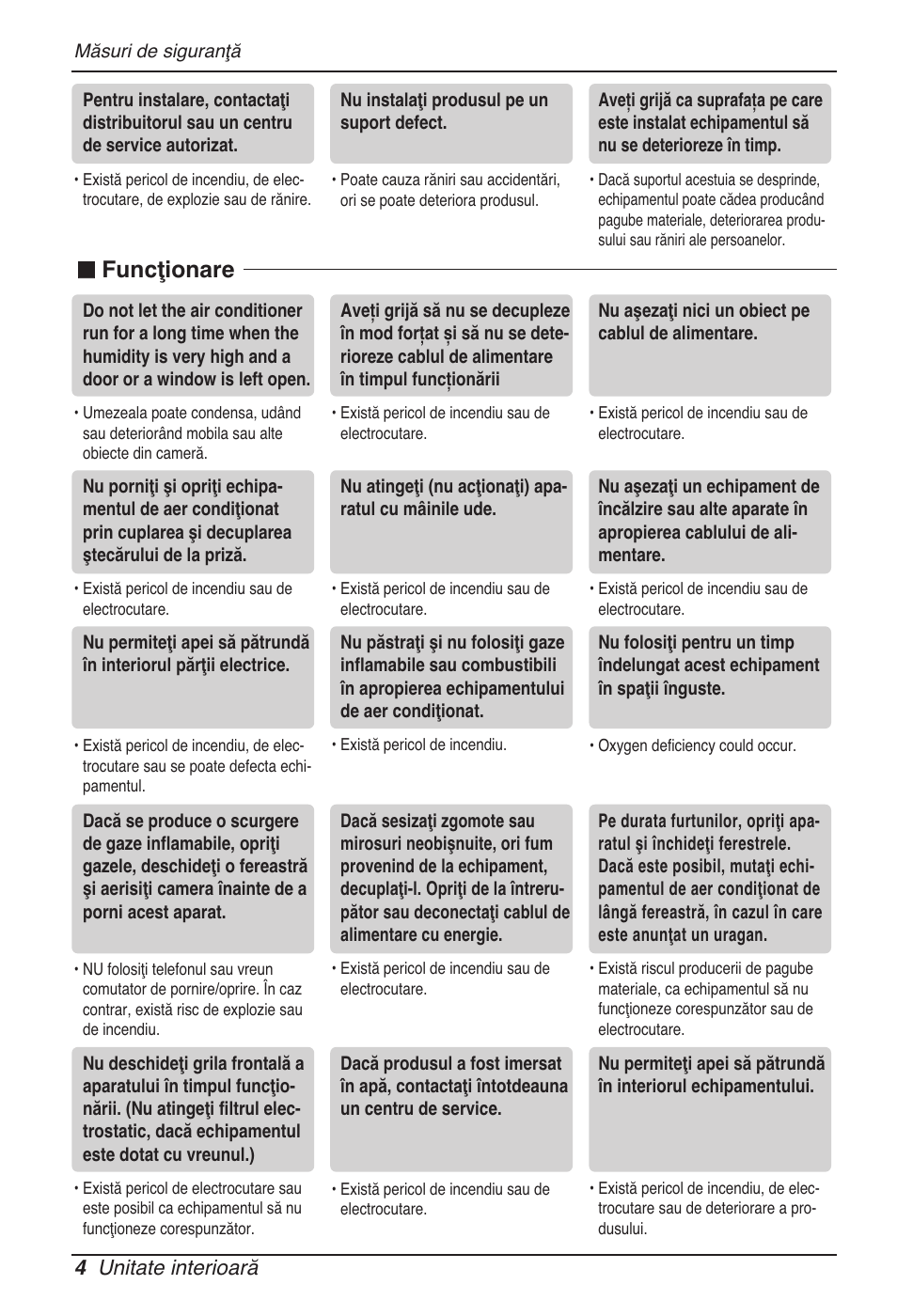 Funcţionare, 4 unitate interioară | LG MT11AH User Manual | Page 328 / 685