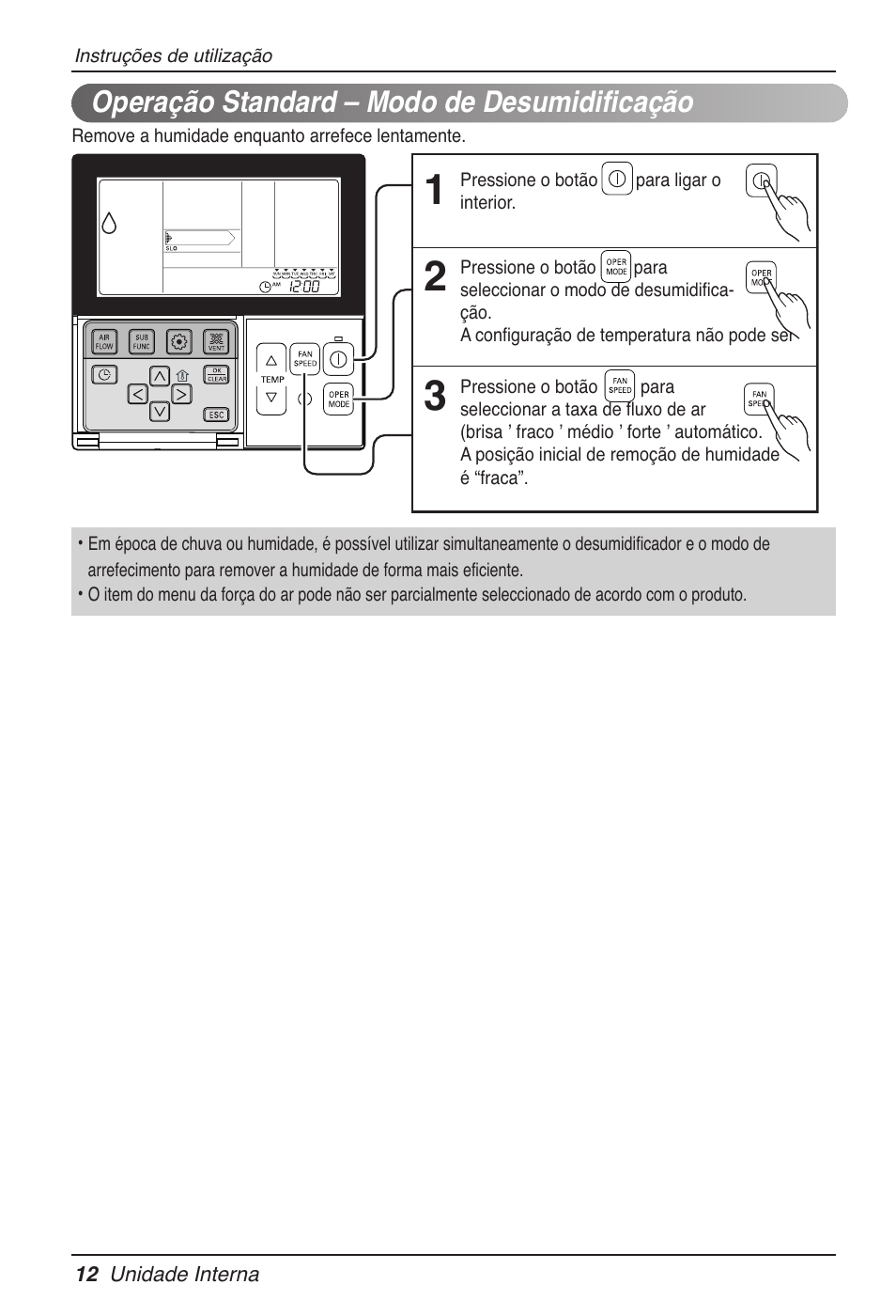 Operação standard – modo de desumidificação | LG MT11AH User Manual | Page 372 / 685