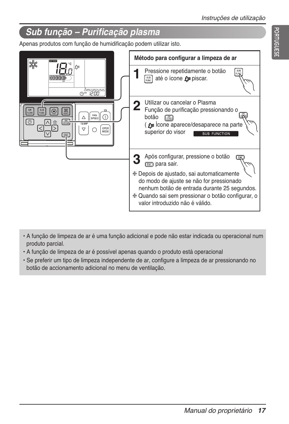 Sub função – purificação plasma | LG MT11AH User Manual | Page 377 / 685