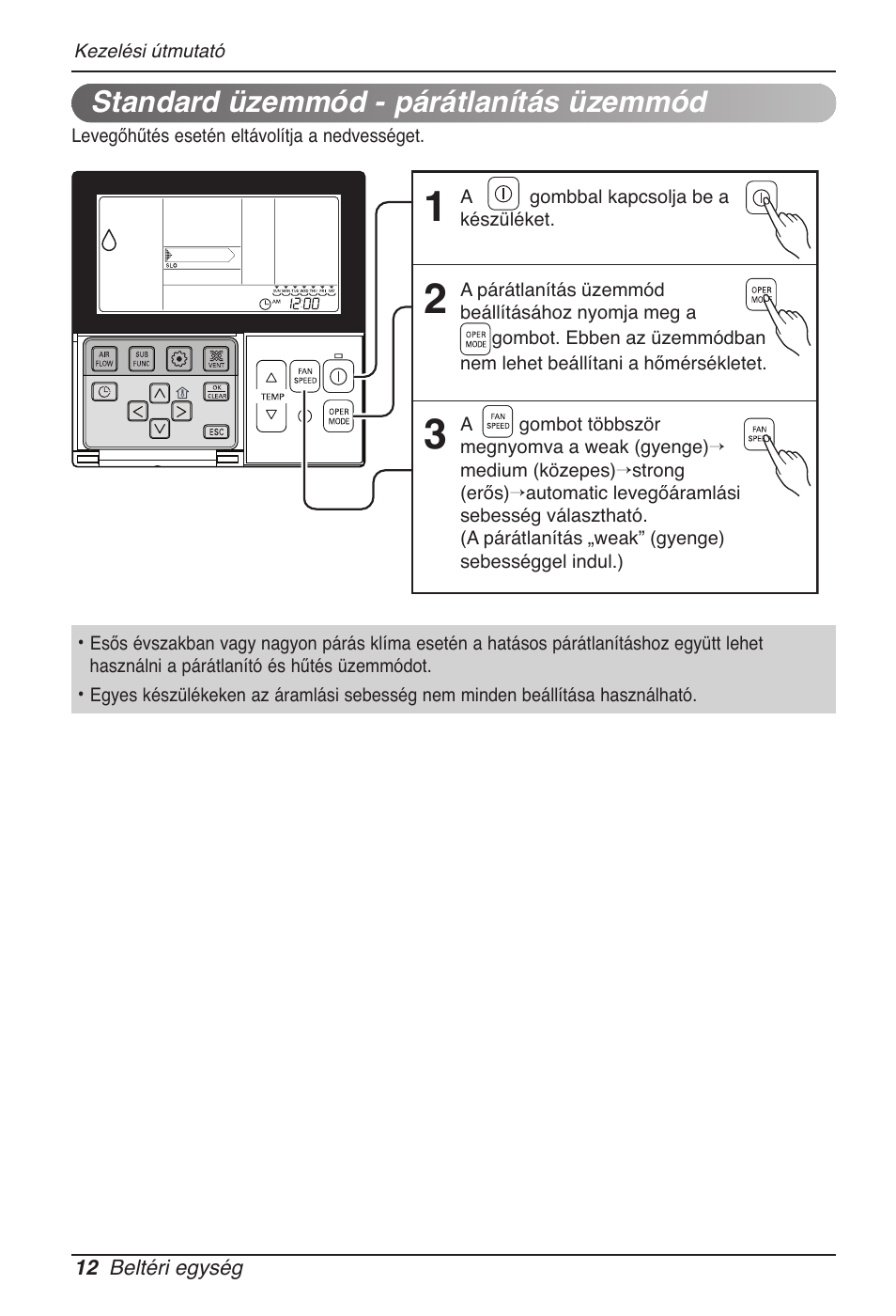 Standard üzemmód - párátlanítás üzemmód | LG MT11AH User Manual | Page 408 / 685