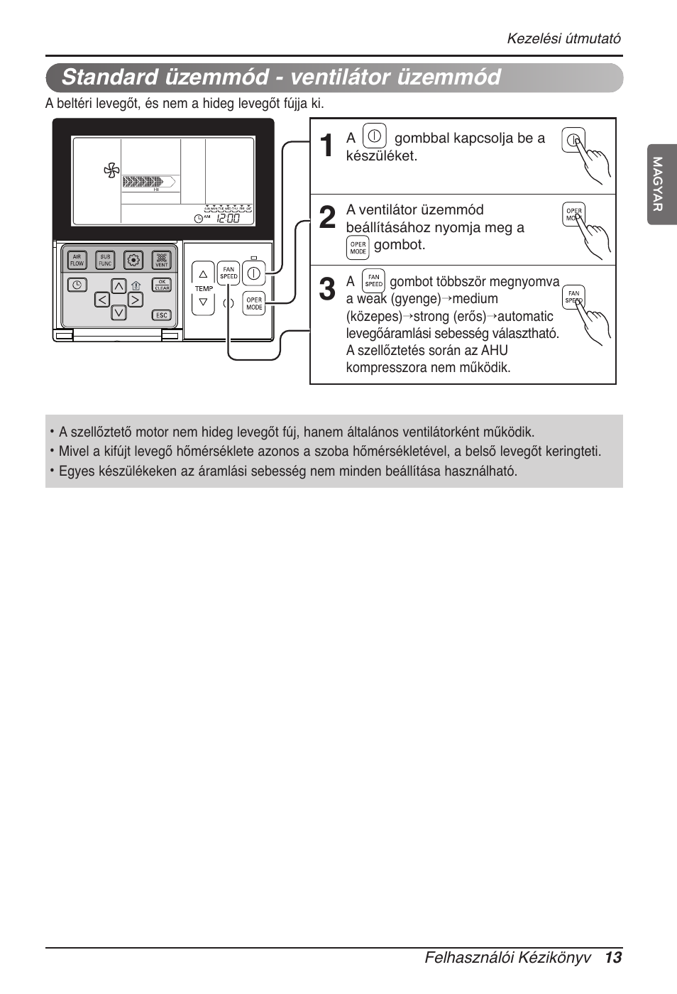 Standard üzemmód - ventilátor üzemmód | LG MT11AH User Manual | Page 409 / 685