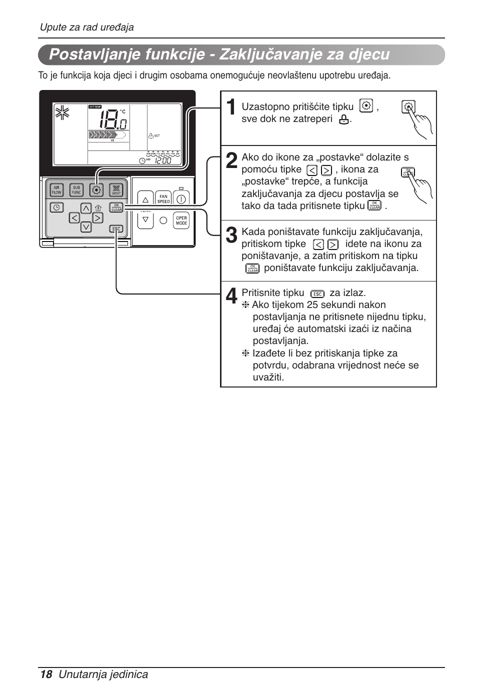 Postavljanje funkcije - zaključavanje za djecu | LG MT11AH User Manual | Page 522 / 685