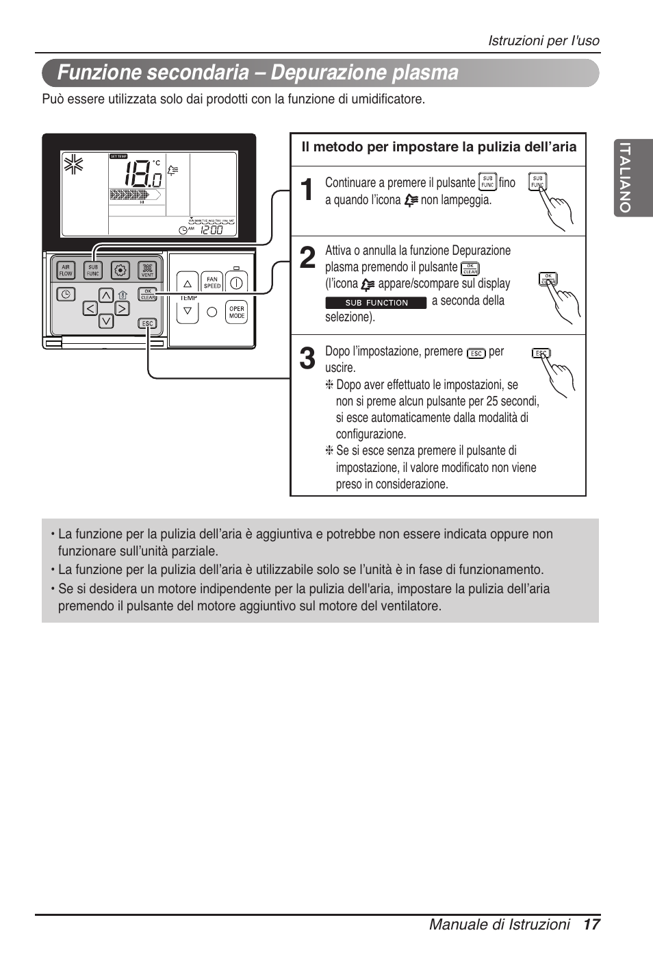 Funzione secondaria – depurazione plasma | LG MT11AH User Manual | Page 53 / 685