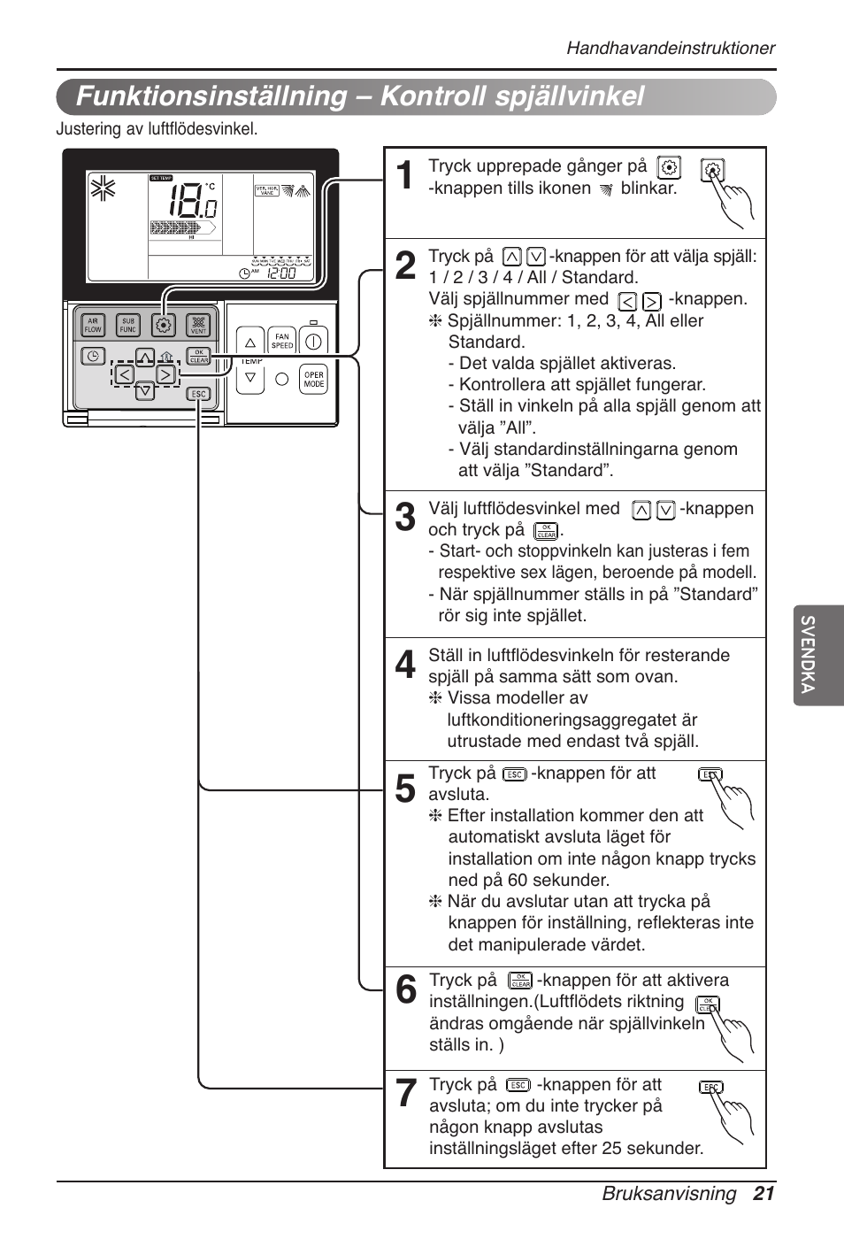 Funktionsinställning – kontroll spjällvinkel | LG MT11AH User Manual | Page 561 / 685