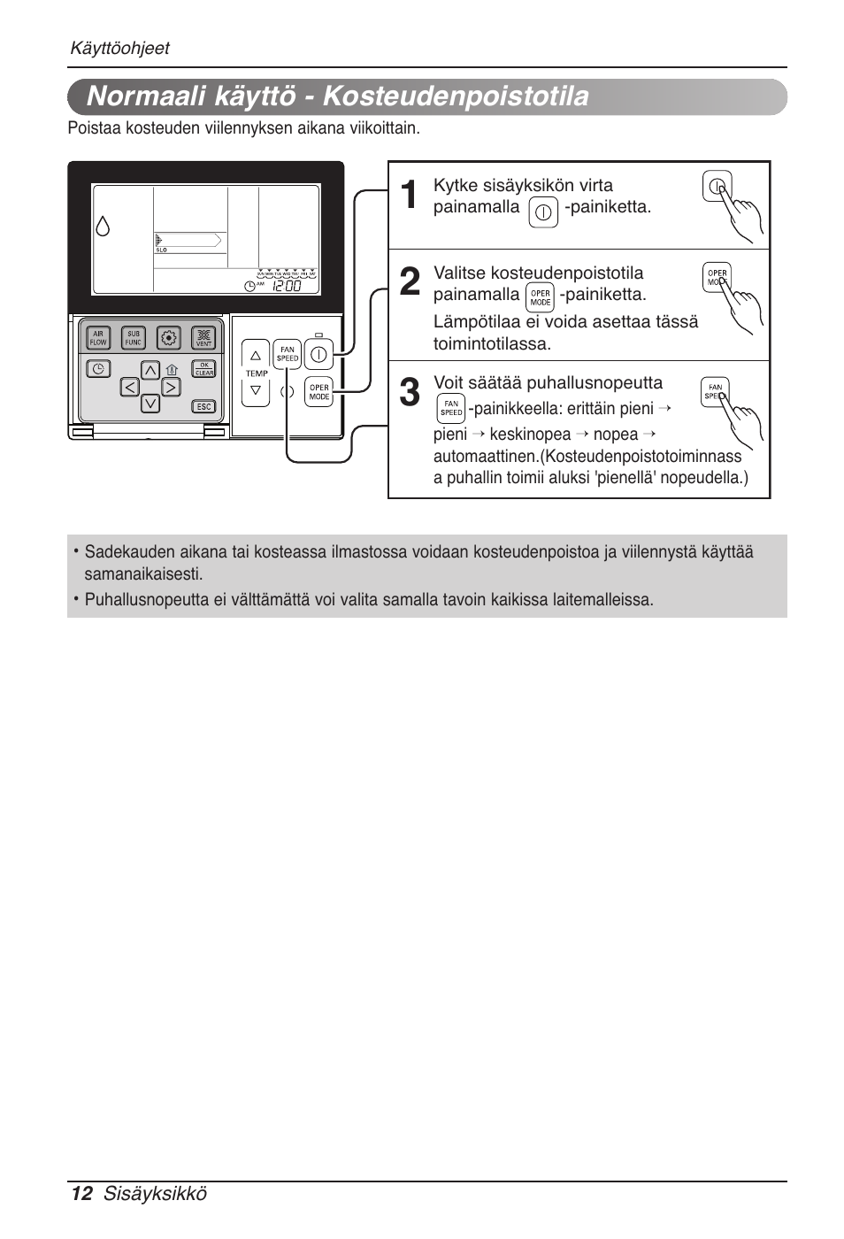 Normaali käyttö - kosteudenpoistotila | LG MT11AH User Manual | Page 624 / 685