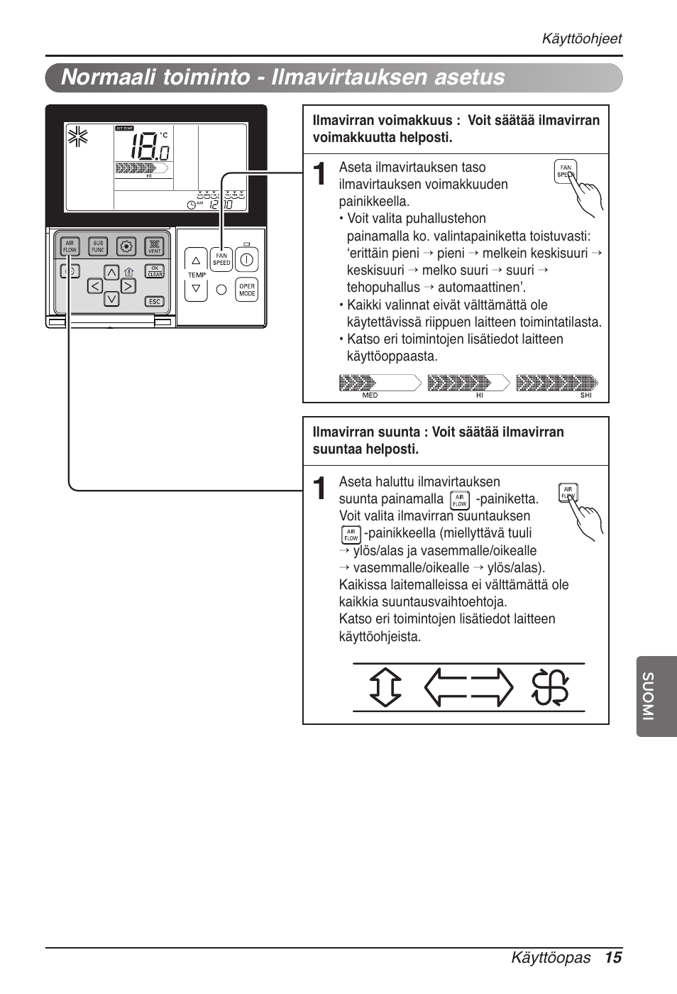Normaali toiminto - ilmavirtauksen asetus | LG MT11AH User Manual | Page 627 / 685