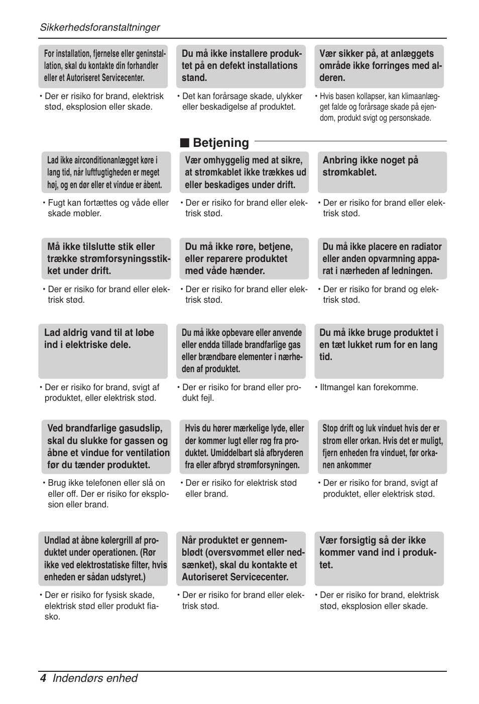 Betjening, 4 indendørs enhed | LG MT11AH User Manual | Page 652 / 685