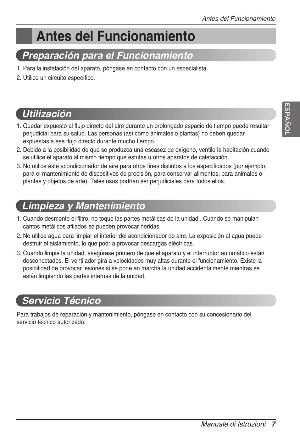 Antes del funcionamiento | LG MT11AH User Manual | Page 79 / 685