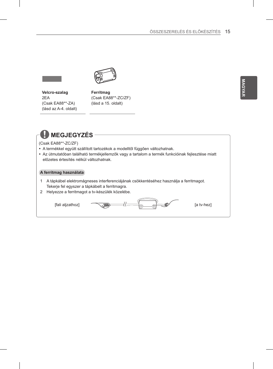 Megjegyzés | LG 55EA970V User Manual | Page 101 / 544