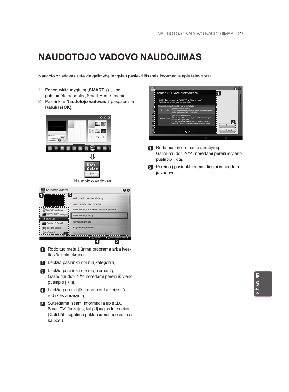 Naudotojo vadovo naudojimas | LG 55EA970V User Manual | Page 323 / 544