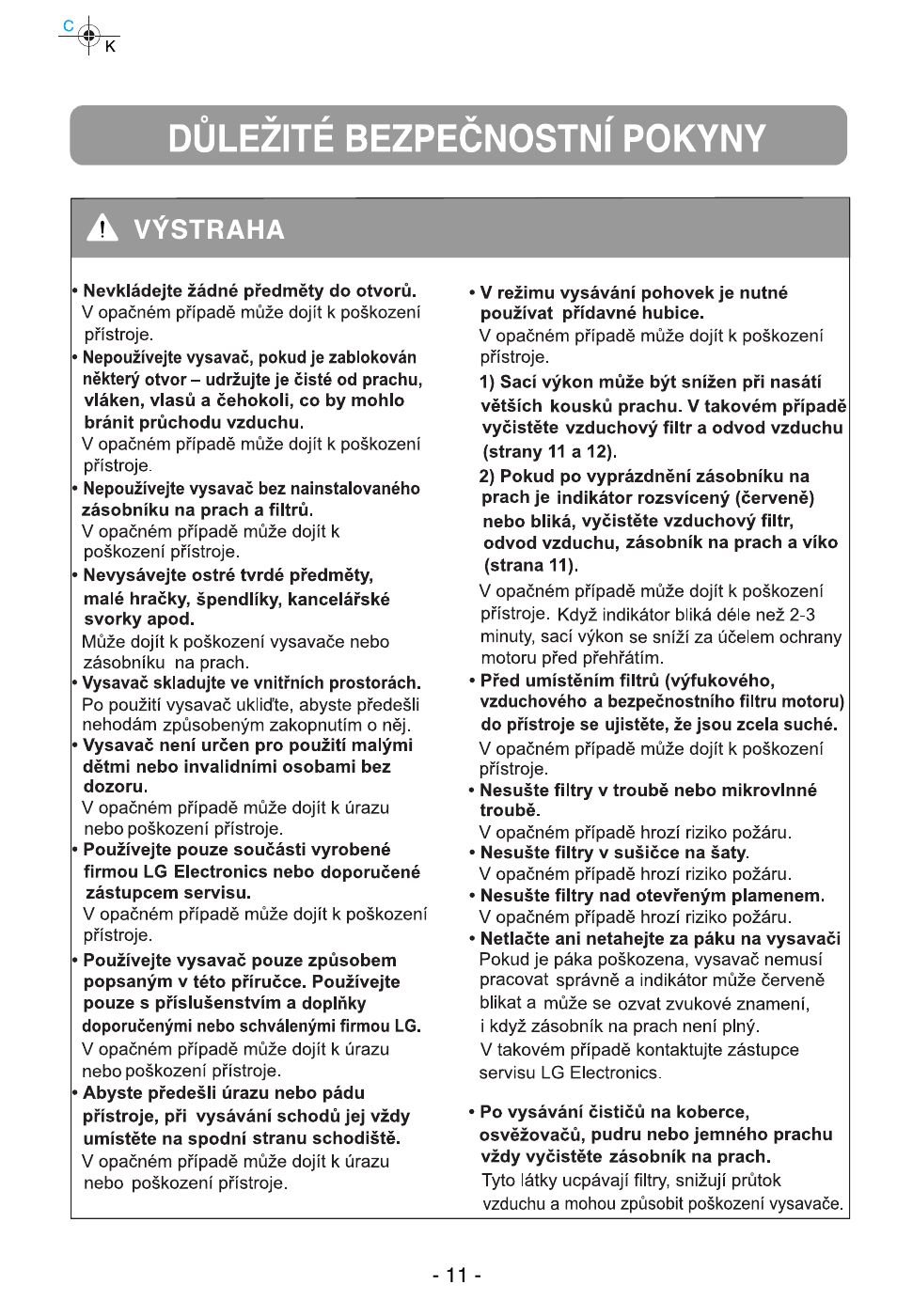 LG V-CP983STQB User Manual | Page 12 / 41