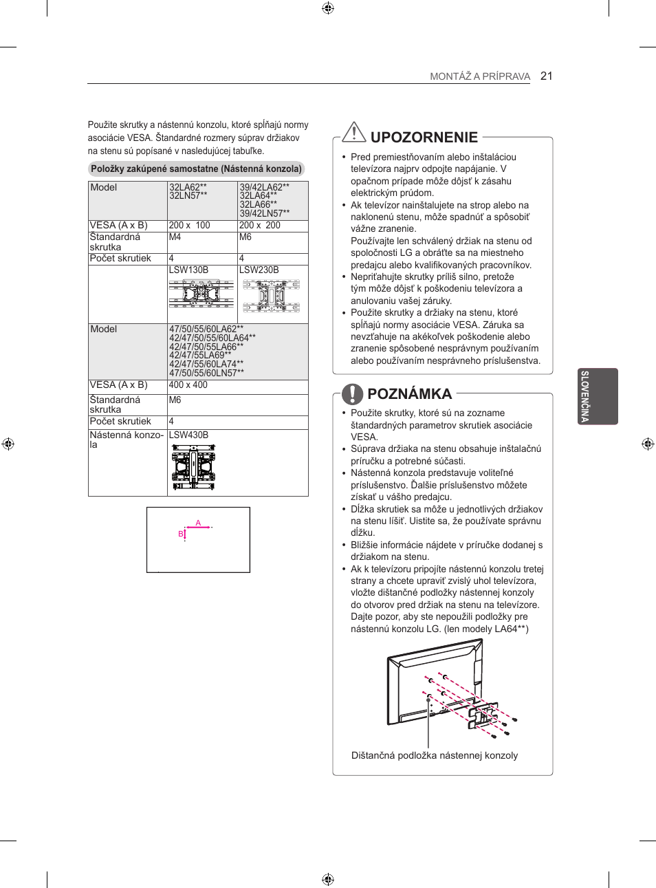 Upozornenie, Poznámka | LG 60LN575S User Manual | Page 150 / 555