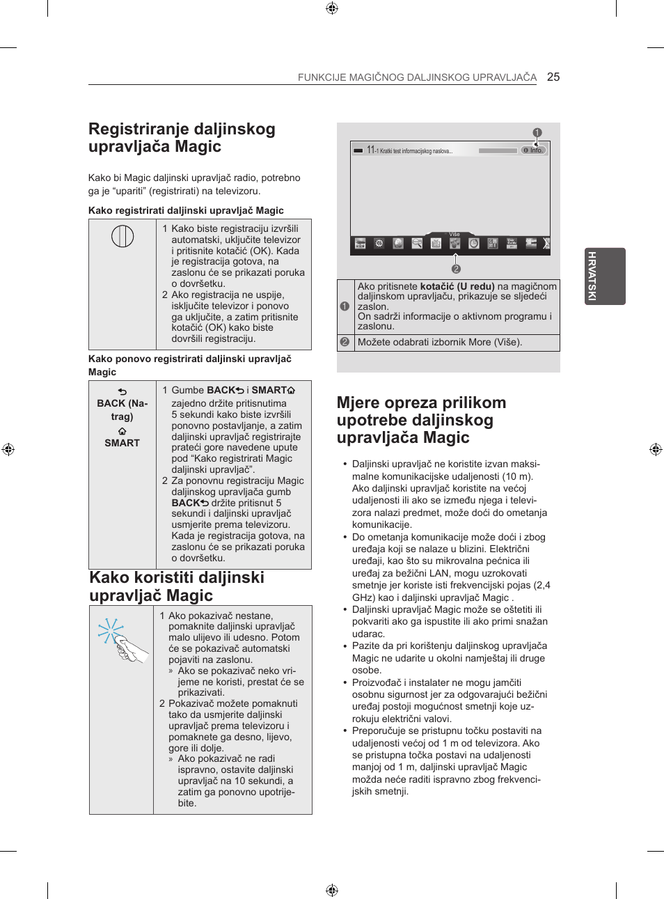 Registriranje daljinskog upravljača magic, Kako koristiti daljinski upravljač magic | LG 60LN575S User Manual | Page 364 / 555