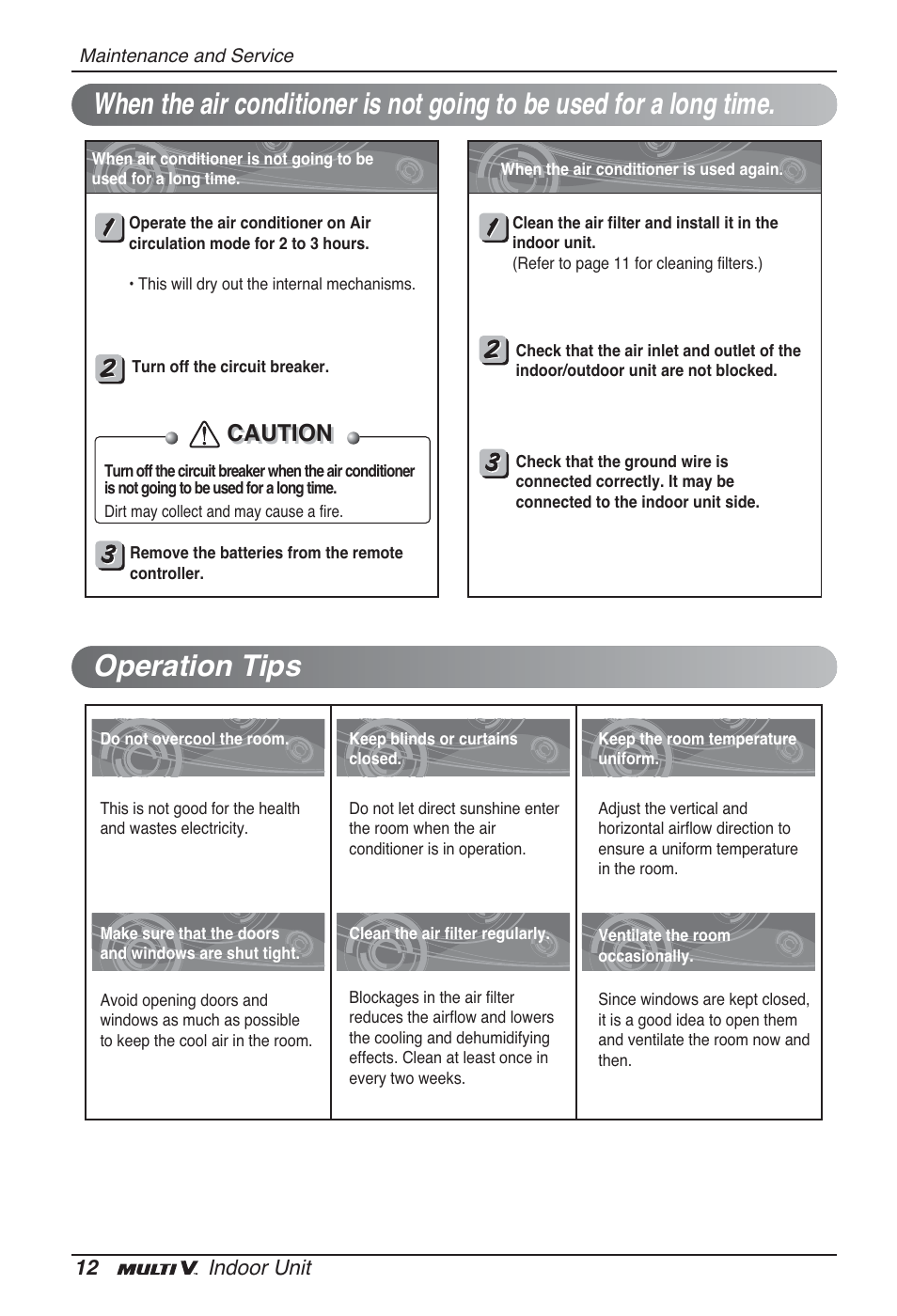 Caution | LG ARNU09GSFE2 User Manual | Page 12 / 239