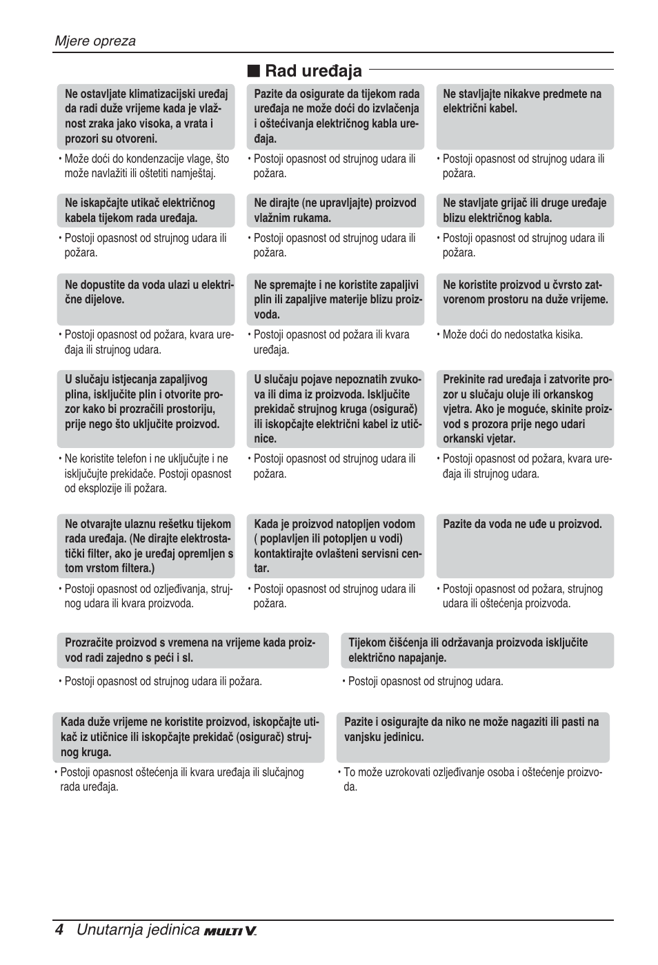 N rad uređaja, 4 unutarnja jedinica | LG ARNU09GSFE2 User Manual | Page 200 / 239