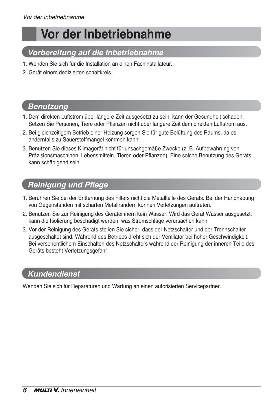 Vor der inbetriebnahme | LG ARNU09GSFE2 User Manual | Page 62 / 239