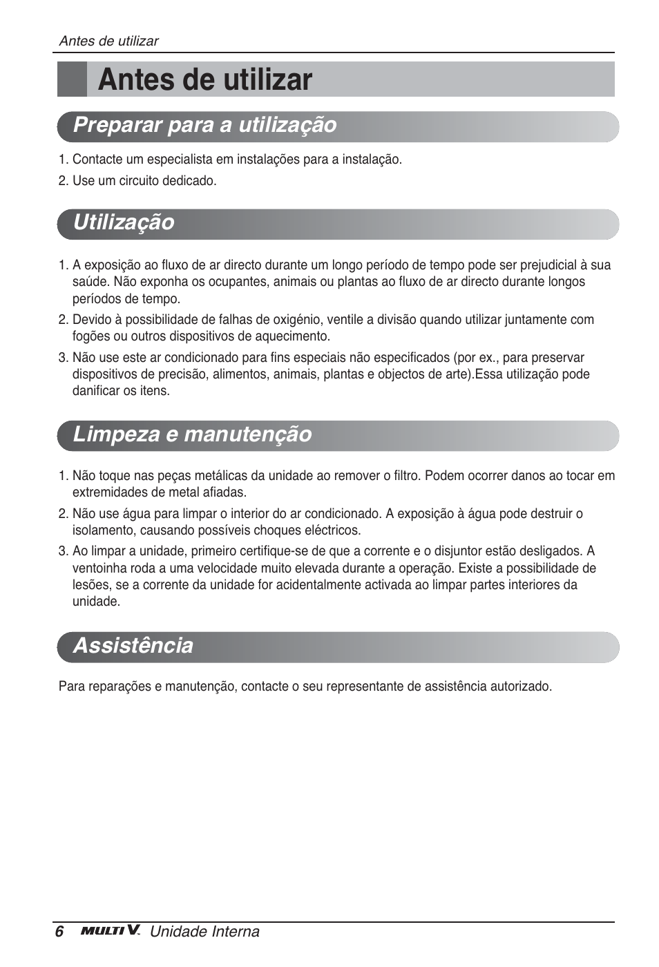 Antes de utilizar | LG ARNU09GSFE2 User Manual | Page 90 / 239