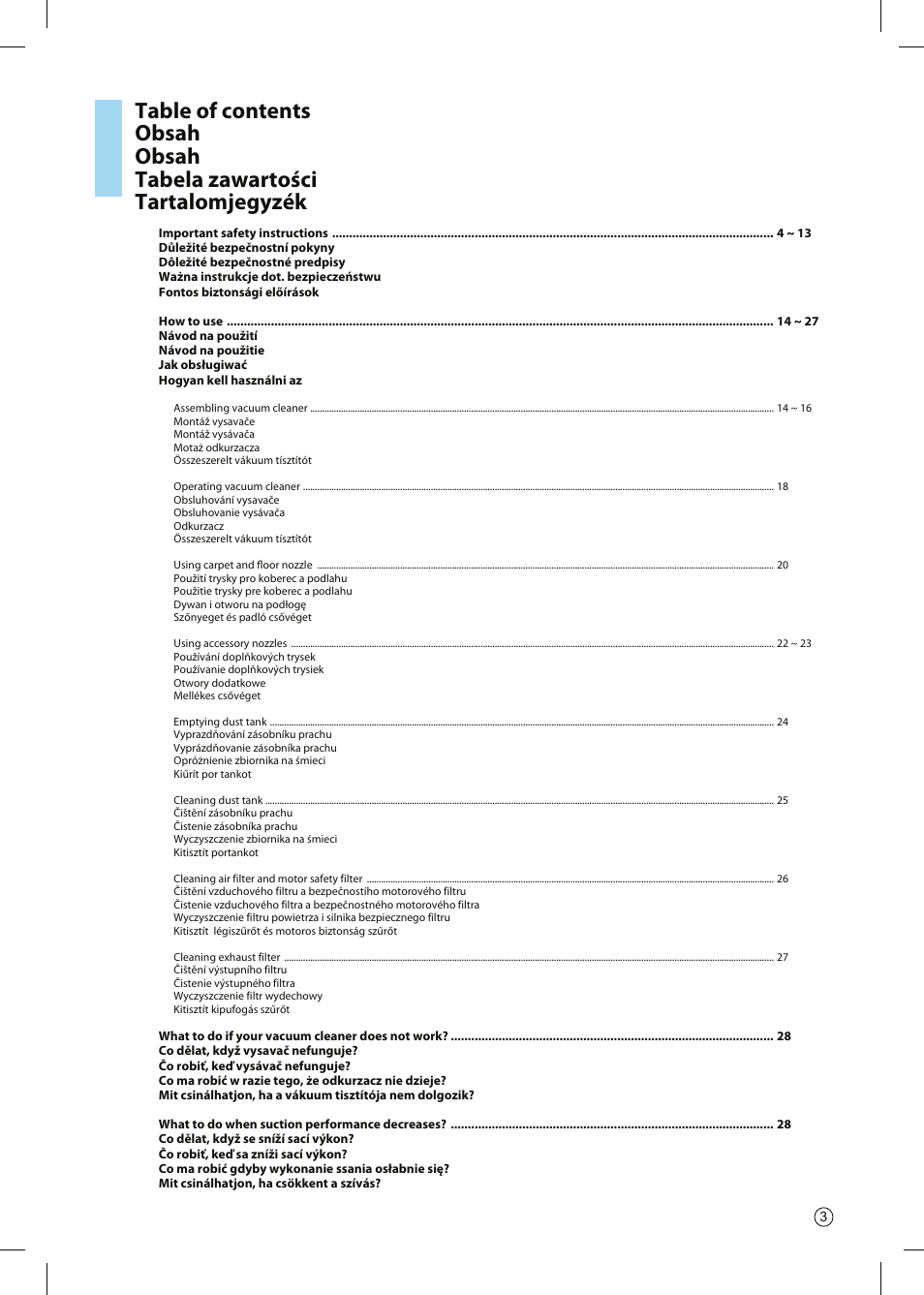 LG VC4916NNTQ User Manual | Page 4 / 31