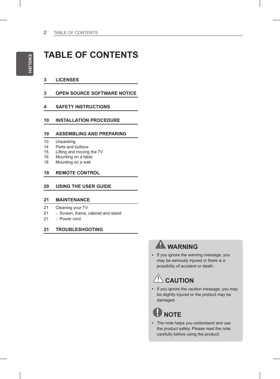 LG 42LS3400 User Manual | Page 10 / 397