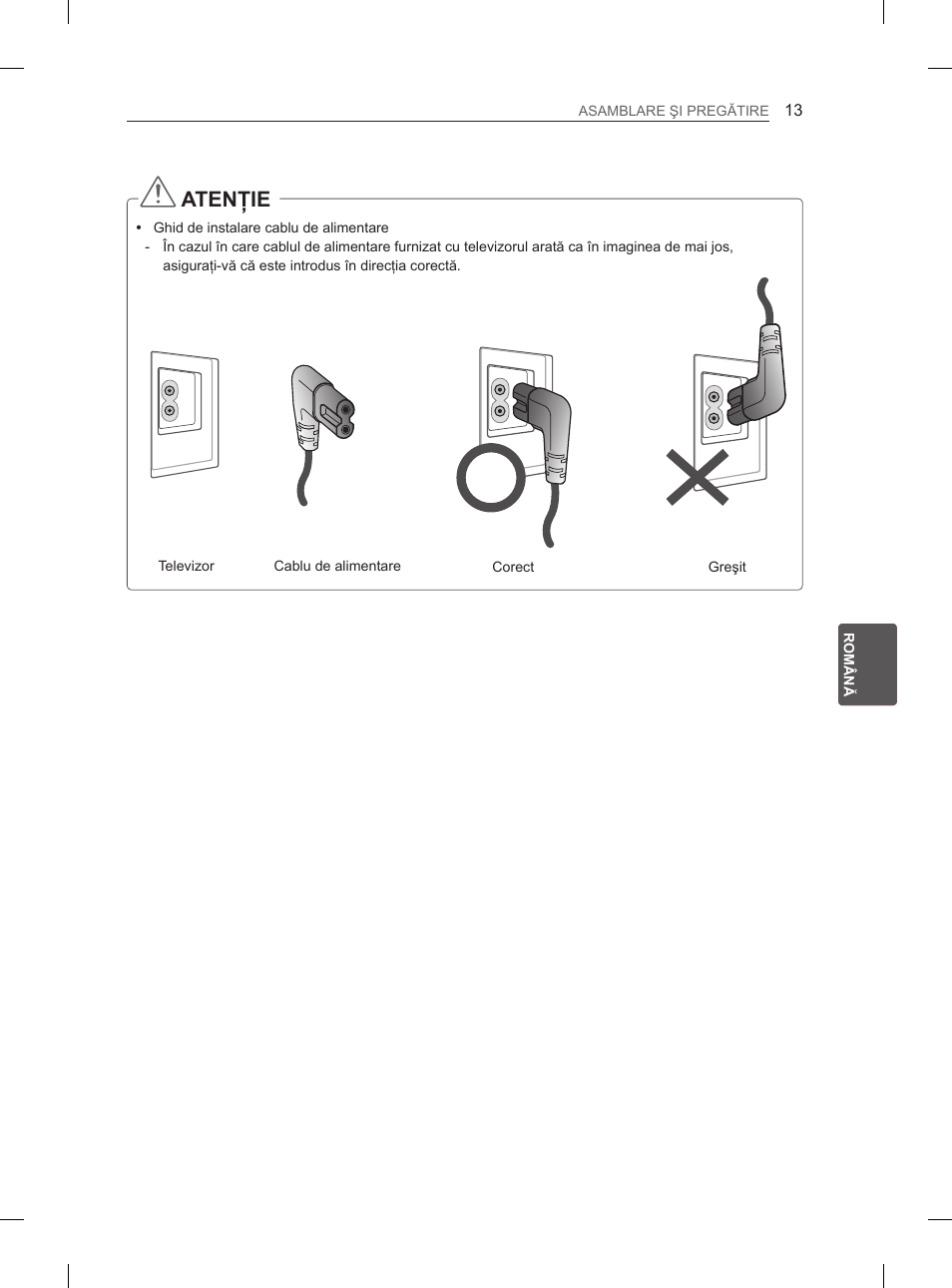 Atenţie | LG 42LS3400 User Manual | Page 131 / 397