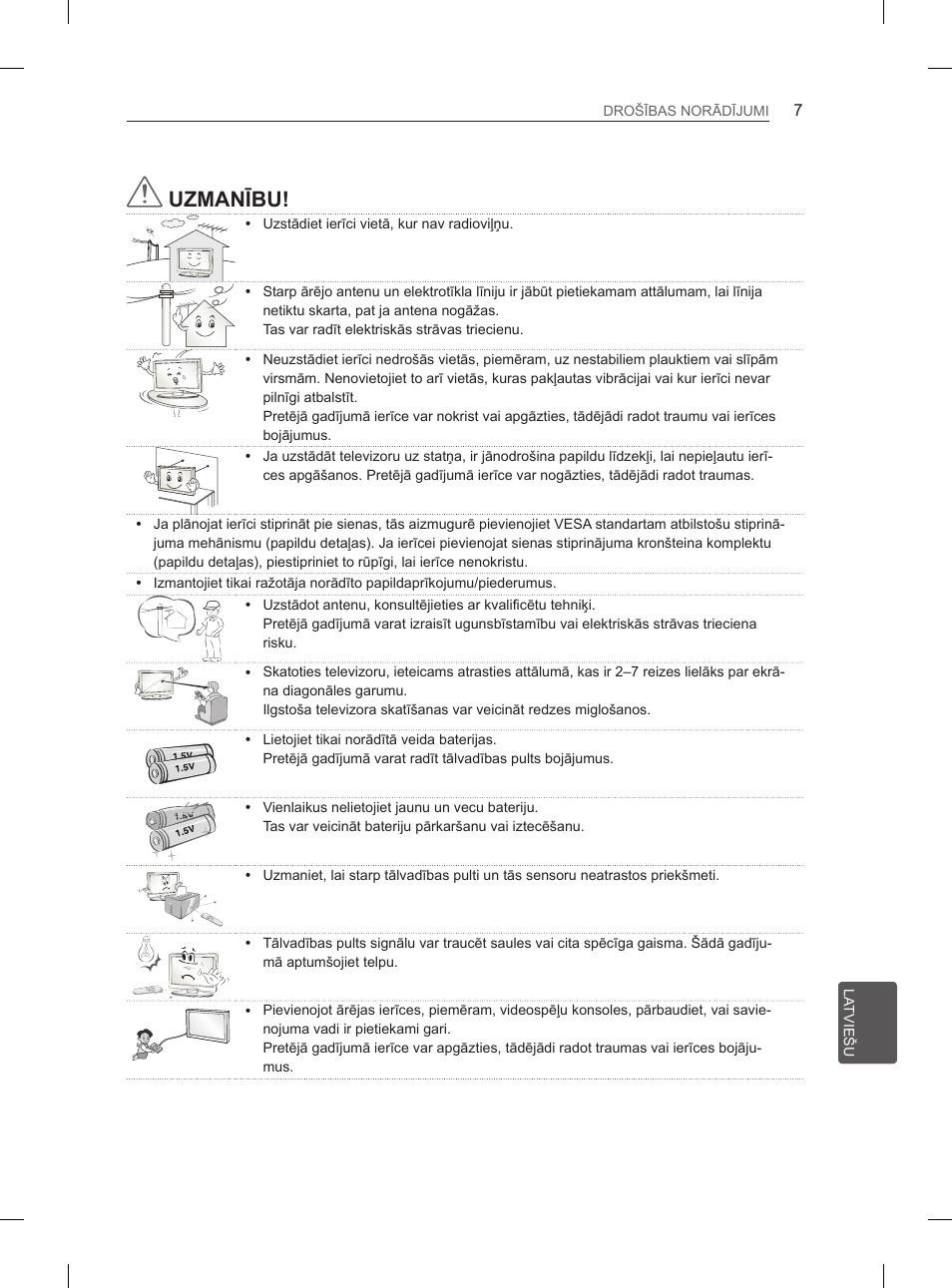 Uzmanību | LG 42LS3400 User Manual | Page 213 / 397