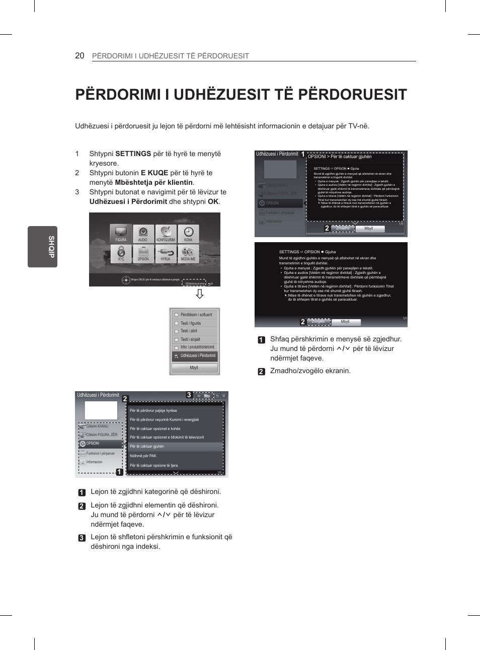 Përdorimi i udhëzuesit të përdoruesit, Sq shqip përdorimi i udhëzuesit të përdoruesit | LG 42LS3400 User Manual | Page 314 / 397