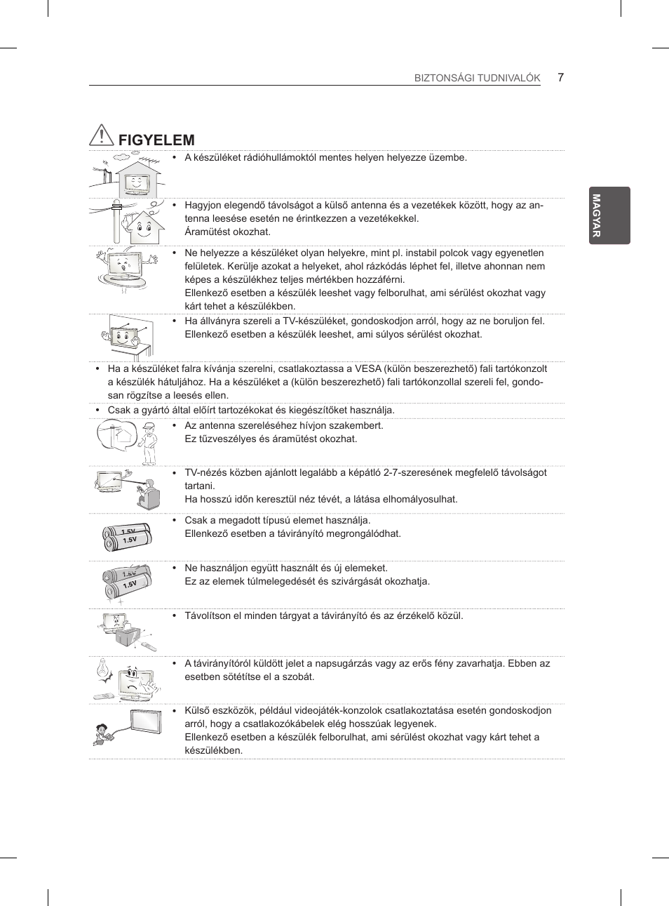 Figyelem | LG 42LS3400 User Manual | Page 37 / 397