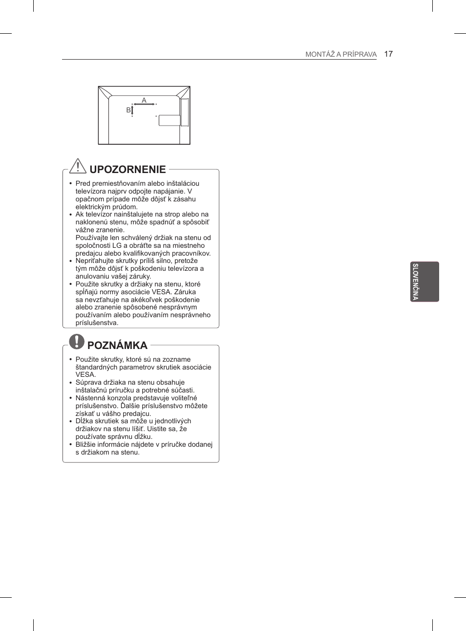 Upozornenie, Poznámka | LG 29LN460R User Manual | Page 112 / 415