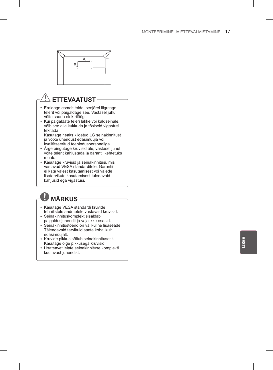 Ettevaatust, Märkus | LG 29LN460R User Manual | Page 178 / 415