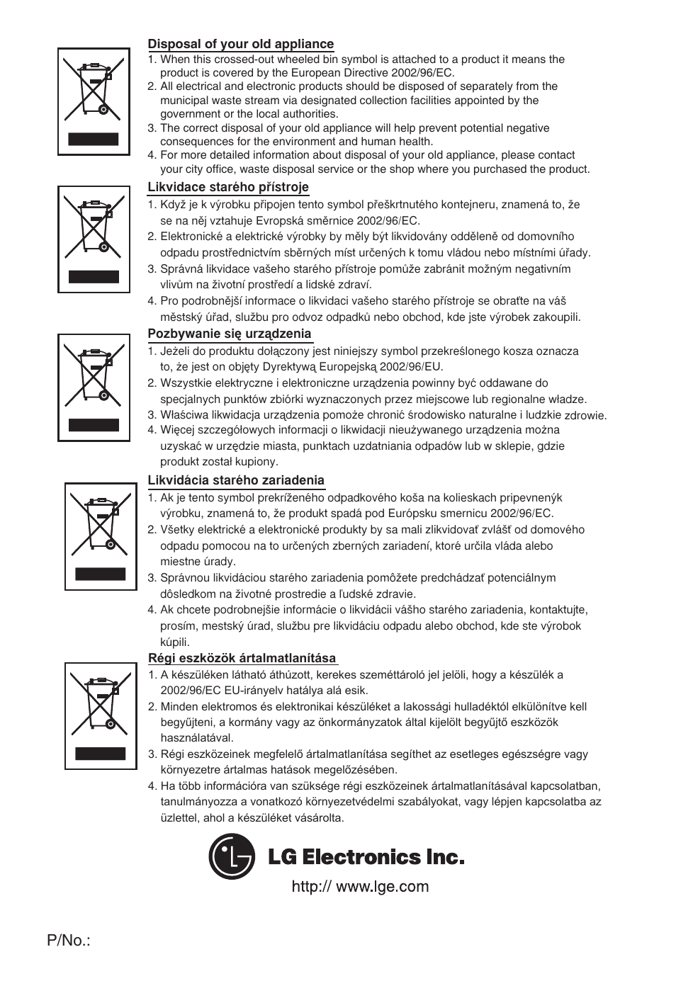 LG VB2716NRTQ User Manual | Page 37 / 37