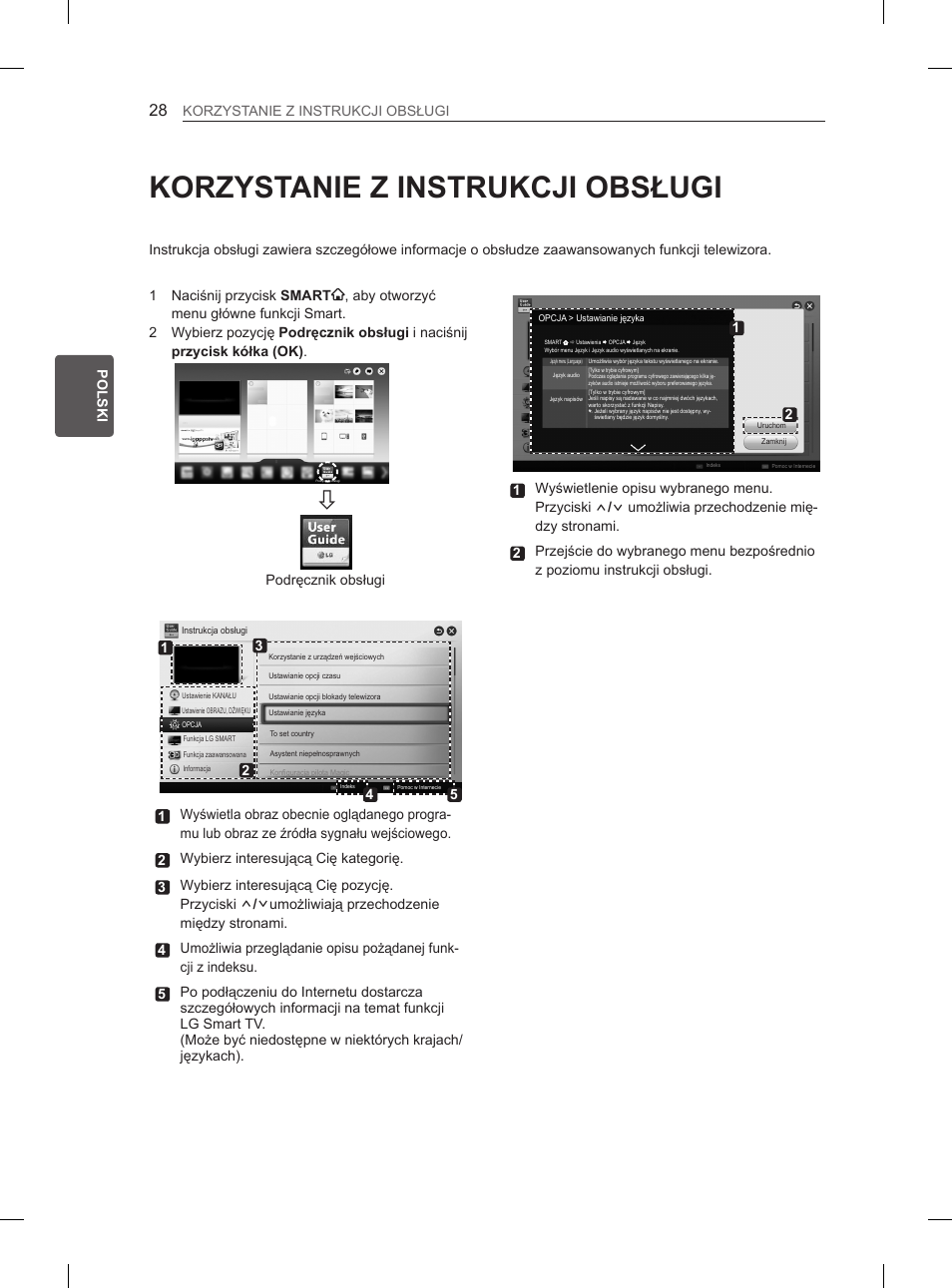 Korzystanie z instrukcji obsługi, 28 korzystanie z instrukcji, Obsługi | LG 65LA970V User Manual | Page 157 / 559