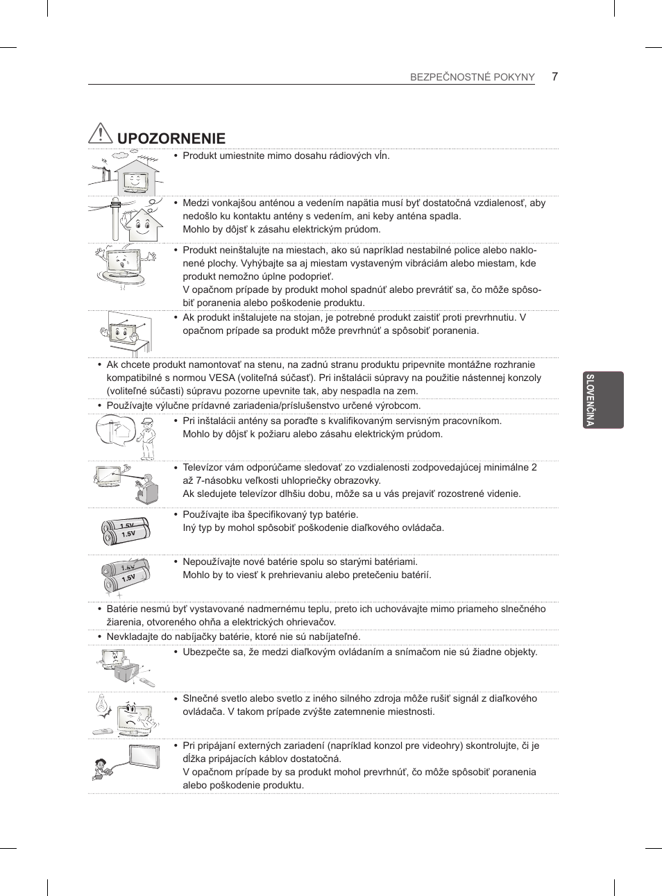 Upozornenie | LG 65LA970V User Manual | Page 196 / 559
