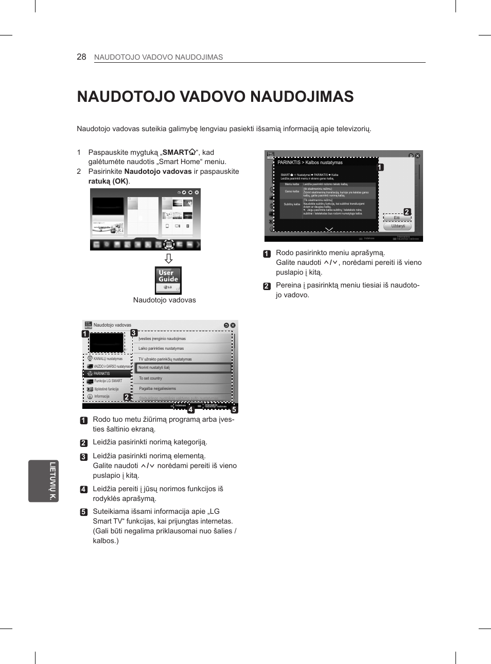 Naudotojo vadovo naudojimas, 28 naudotojo vadovo, Naudojimas | LG 65LA970V User Manual | Page 337 / 559