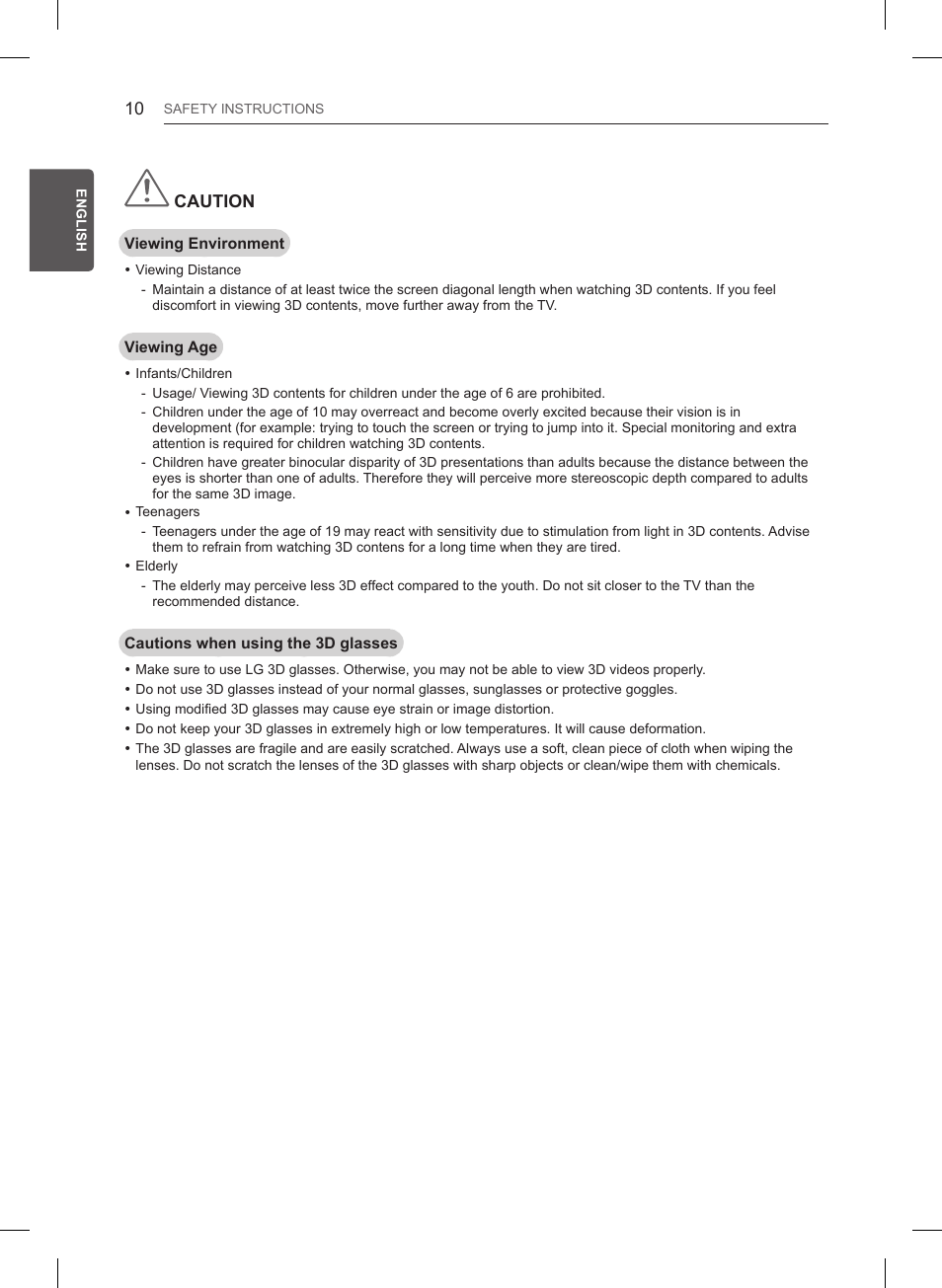 Caution | LG 47LB561V User Manual | Page 34 / 480