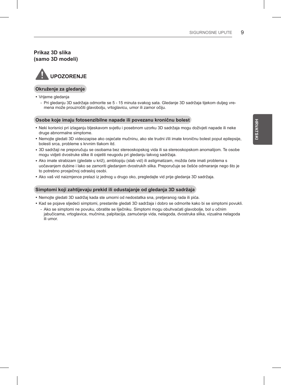Prikaz 3d slika (samo 3d modeli) upozorenje | LG 47LB561V User Manual | Page 341 / 480